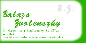 balazs zvolenszky business card